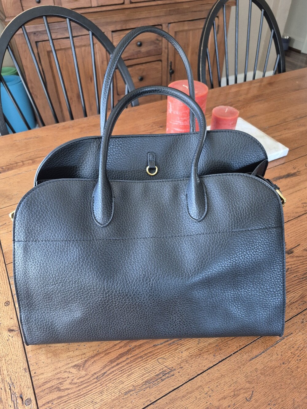 Miztique Classic Black Leather Top-Handle Women’s Bag